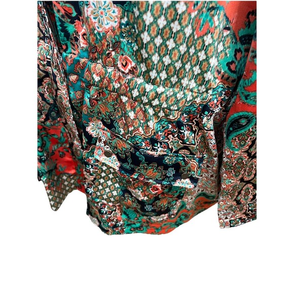 Ruby Rd Jacket Petite Plus Size 2X Artsy Zippered Snap Floral Multicolor Stretch - Picture 6 of 14